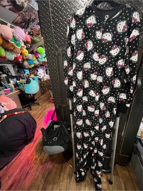 Sanrio Hello Kitty Black Onesie with Pink & White Accents